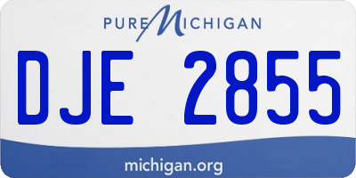 MI license plate DJE2855