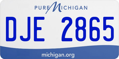 MI license plate DJE2865