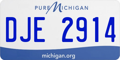 MI license plate DJE2914