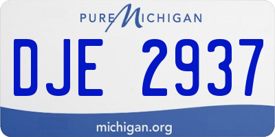 MI license plate DJE2937
