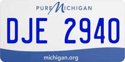 MI license plate DJE2940