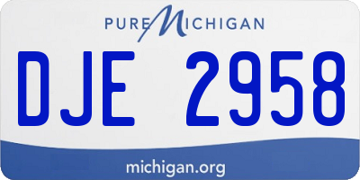 MI license plate DJE2958