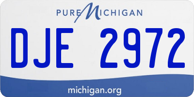 MI license plate DJE2972