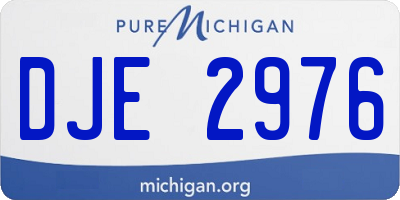 MI license plate DJE2976