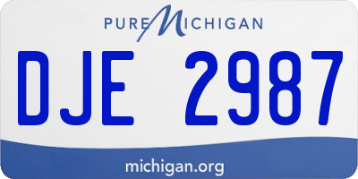 MI license plate DJE2987