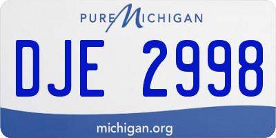 MI license plate DJE2998