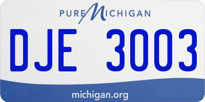 MI license plate DJE3003