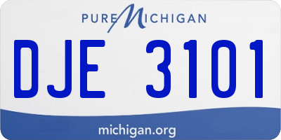 MI license plate DJE3101