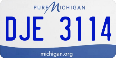 MI license plate DJE3114