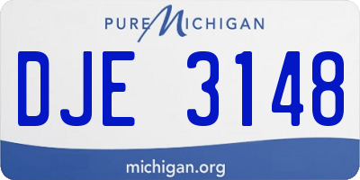 MI license plate DJE3148