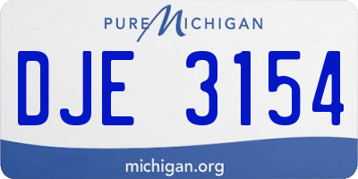 MI license plate DJE3154