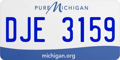 MI license plate DJE3159