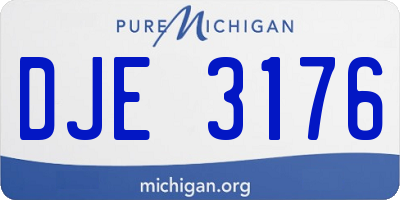 MI license plate DJE3176