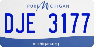 MI license plate DJE3177