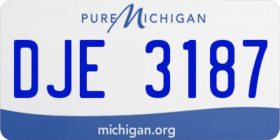MI license plate DJE3187