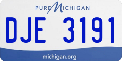 MI license plate DJE3191