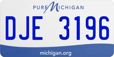 MI license plate DJE3196