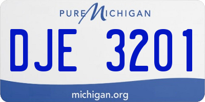MI license plate DJE3201