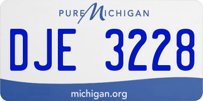 MI license plate DJE3228