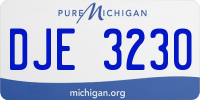 MI license plate DJE3230