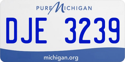 MI license plate DJE3239