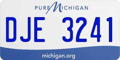 MI license plate DJE3241