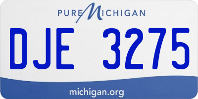 MI license plate DJE3275
