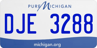 MI license plate DJE3288