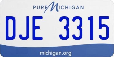 MI license plate DJE3315