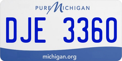 MI license plate DJE3360