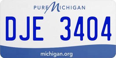 MI license plate DJE3404