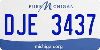 MI license plate DJE3437