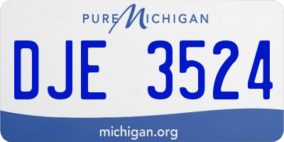 MI license plate DJE3524