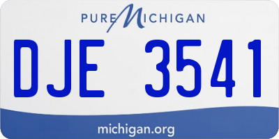 MI license plate DJE3541