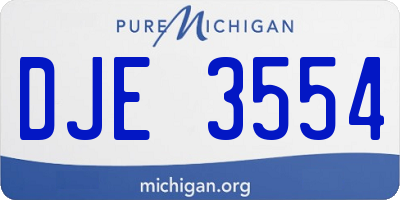 MI license plate DJE3554