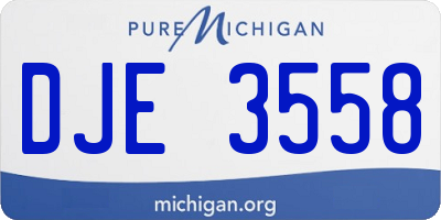 MI license plate DJE3558
