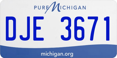 MI license plate DJE3671
