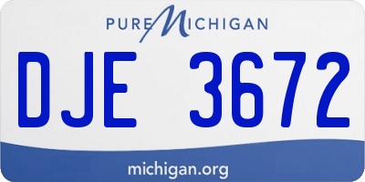 MI license plate DJE3672