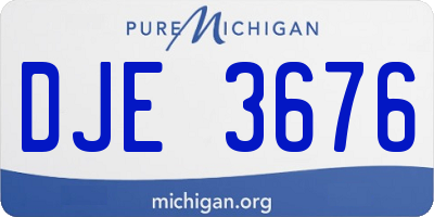 MI license plate DJE3676