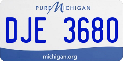 MI license plate DJE3680