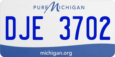 MI license plate DJE3702
