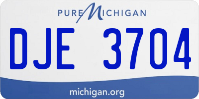 MI license plate DJE3704