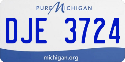MI license plate DJE3724
