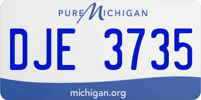 MI license plate DJE3735