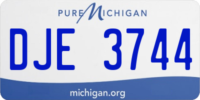 MI license plate DJE3744