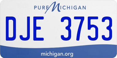 MI license plate DJE3753
