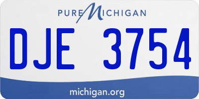 MI license plate DJE3754