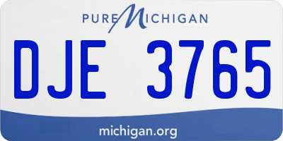 MI license plate DJE3765