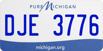MI license plate DJE3776