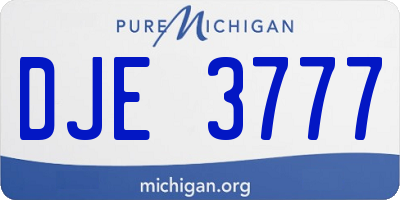 MI license plate DJE3777